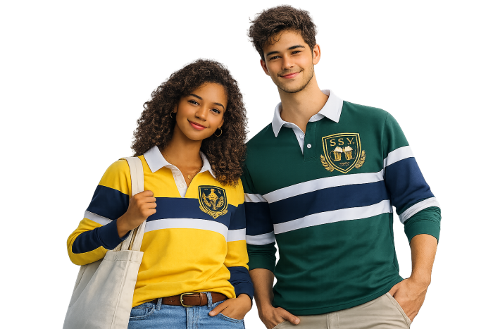 Bedrukte kleding voor studentenverengingen